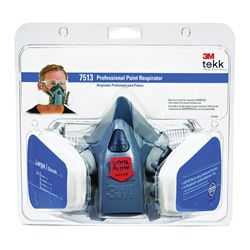 3M TEKK Protection 7513PA1-A/R7513ES Valved Paint Spray Respirator, L Mask, P95 Filter Class, Dual Cartridge 