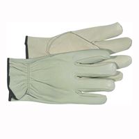 Boss 4068J Gloves, XL, Keystone Thumb, Open, Shirred Elastic Back Cuff, Leather, Natural 