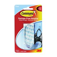 Command 17093CLR Adhesive Hook, 4 lb, 1-Hook, Plastic, Clear, Pack of 6 