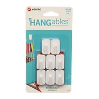 VELCRO Brand HANGables VEL-30103-USA Removable Wall Hook, 0.5 lb, 8-Hook, White 