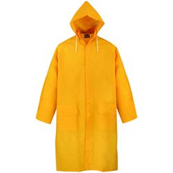 Diamondback PY-800L Raincoat, L, Polyester/PVC, Yellow, Comfortable Corduroy Collar, Double Fly Snap Closure, Knee 