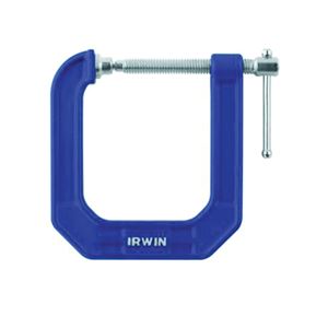 Irwin 225123 C-Clamp, 900 lb Clamping, 2 in Max Opening Size, 3-1/2 in D Throat, Steel Body, Blue Body