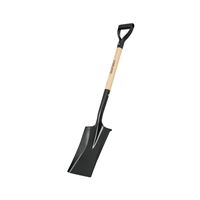 Landscapers Select 34449 Garden Spade Shovel, Steel Blade, Wood Handle, D-Shaped Handle, 28 in L Handle 