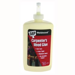 DAP Weldwood 00491 Wood Glue, Yellow, 1 pt Bottle 