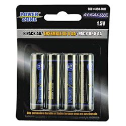 PowerZone LR6-8P-DB Battery, 1.5 V Battery, AA Battery, Zinc, Manganese Dioxide, and Potassium Hydroxide, Pack of 10 