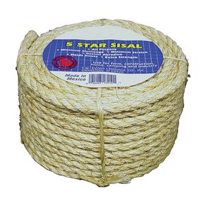 T.W. Evans Cordage 23-205 Rope, 1/4 in Dia, 50 ft L, 900 lb Working Load, Sisal