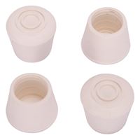 ProSource FE-50643-PS Furniture Leg Tip, Round, Rubber, White, 1-1/8 in H 