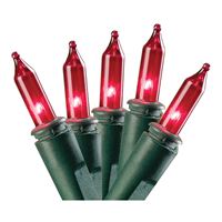 Sylvania W11A0766 Light Set, Christmas, 120 V, 20.4 W, 50-Lamp, Incandescent Lamp, Red Lamp, 11.54 ft L 12 Pack 