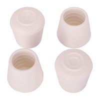 ProSource FE-50645-PS Furniture Leg Tip, Round, Rubber, White, 1 in Dia, 1-1/2 in H 