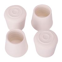 ProSource FE-50646-PS Furniture Leg Tip, Round, Rubber, White, 1-1/8 in Dia, 1-5/8 in H 
