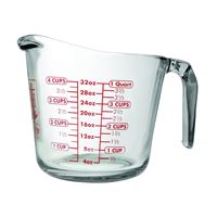 Anchor Hocking 551780L13 Measuring Cup, 1 qt Capacity, Glass, Clear 3 Pack 