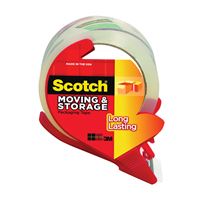 Scotch 3650S-RD Packaging Tape, 38.2 yd L, 1.88 in W, Polypropylene Backing, Clear 