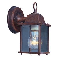 Boston Harbor Outdoor Wall Lantern, 120 V, 60 W, A19 or CFL Lamp, Aluminum Fixture, Rustic Brown 