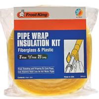 Frost King SP46 Pipe Wrap Kit, 25 ft L, 6 in W, 1/2 in Thick, Fiberglass 
