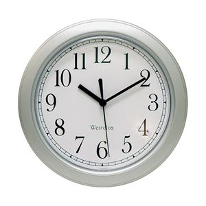 Westclox 46984A Wall Clock, Round, Analog, Plastic Frame, Silver Frame