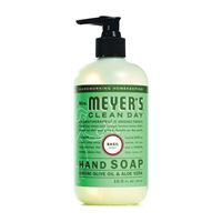 Mrs. Meyers 14104 Hand Soap, Liquid, Colorless, Basil, 12.5 oz Bottle 