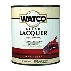 WATCO 63141 Lacquer, Semi-Gloss, Liquid, Clear, 1 qt, Can 