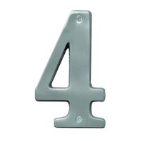 HY-KO Prestige Series BR-51SN/4 House Number, Character: 4, 5 in H Character, Nickel Character, Brass 3 Pack 