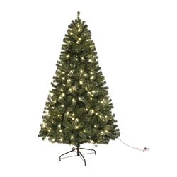 Hometown Holidays 61912 Sheared Tree, 12 ft H, Noble Fir Family, 110 V, LED Bulb, Clear Light 