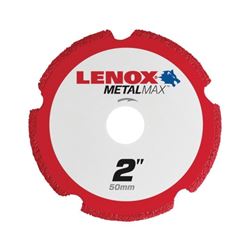 Lenox MetalMax 1972917 Cut-Off Wheel, 2 in Dia, 3/64 in Thick, 3/8 in Arbor, 40, 50 Grit, Diamond Abrasive 
