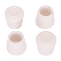 ProSource FE-50642-B Furniture Leg Tip, Round, Rubber, White, 5/8 in Dia, 1.1 in H, Pack of 36 