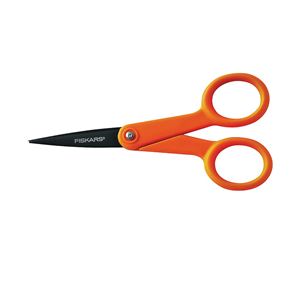 FISKARS 99947097J Non-Stick Scissor, 4.9 in OAL, 1-13/16 in L Cut, Stainless Steel Blade, Double Loop Handle