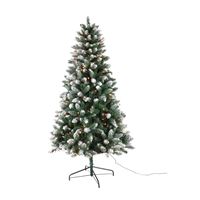 Santas Forest 50766 Pre-Lit Frosted Tree, 6-1/2 ft H, Spruce Family, 110 V, Mini Bulb, Clear Light 