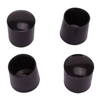 ProSource FE-50603-PS Furniture Leg Tip, Round, Plastic, Black, 3/4 in Dia, 3/4 in H 