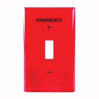Eaton Wiring Devices PJ1EMRD Wallplate, 3.14 in L, 4.89 in W, 1 -Gang, Polycarbonate, Red, High-Gloss 