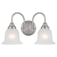 Boston Harbor LYB130928-2VL-BN Wall Sconce, 60 W, 2-Lamp, A19 or CFL Lamp, Steel Fixture, Brushed Nickel Fixture 