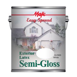 Majic Paints 8-2300-1 Exterior House Paint, Semi-Gloss, White, 1 gal Pail, Pack of 4