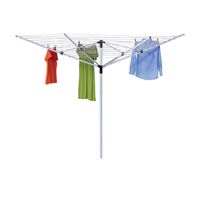 Honey-Can-Do DRY-09068 Outdoor Umbrella Clothes Dryer, 165 ft Drying Space, Aluminum/Steel, White, 73 in W, 72 in H 