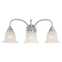 Boston Harbor LYB130928-3VL-BN Vanity Light Fixture, 60 W, 3-Lamp, A19 or CFL Lamp, Steel Fixture 