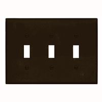 Eaton Wiring Devices PJ3B Wallplate, 4-7/8 in L, 6.37 in W, 3 -Gang, Polycarbonate, Brown, High-Gloss, Pack of 15 