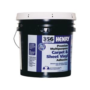 Henry 356C MultiPro 12075 Carpet and Sheet Adhesive, Paste, Mild, Pale Yellow, 4 gal, Pail
