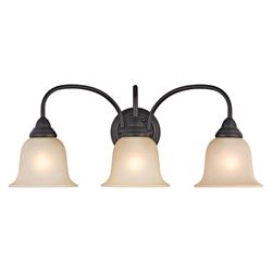 Boston Harbor LYB130928-3VL-VB Vanity Light Fixture, 60 W, 3-Lamp, A19 or CFL Lamp, Steel Fixture 