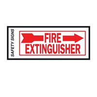 HY-KO FE-2R Safety Sign, Fire Extinguisher Right Arrow, Red Legend, Vinyl, 10 in W x 4 in H Dimensions 