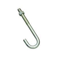 National Hardware 2195BC Series N232-959 J-Bolt, 3/8 in Thread, 5 in L, 225 lb Working Load, Steel, Zinc, Pack of 10 
