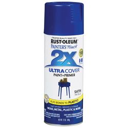 Rust-Oleum Painters Touch 2X Ultra Cover 334093 Spray Paint, Satin, Ink Blue, 12 oz, Aerosol Can 