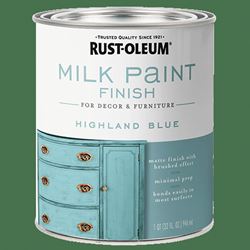 Rust-Oleum 331050 Milk Paint, Matte, Highland Blue, 1 qt, Can 