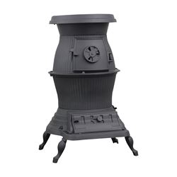 US STOVE 1869/PB65XL Railroad Potbelly Stove, 29 in W, 22-1/4 in D, 32-1/2 in H, 75,000 Btu Heating, Cast Iron 