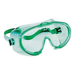 Jackson Safety 16666 Safety Goggles, Anti-Fog Lens, Polycarbonate Lens, PVC Frame, Green Frame 