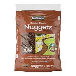 NuScape NS08ET Rubber Mulch Nugget, Earthtone, 0.8 cu-ft Bag