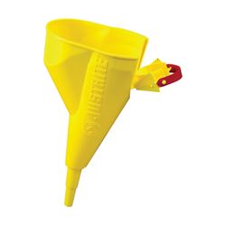 Justrite 11202Y Funnel, Polypropylene, Yellow, 11-1/4 in H 