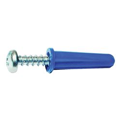Midwest Fastener 10410 Conical Anchor with Screw, #6-8 Thread, 3/4 in L, Plastic 