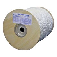 T.W. Evans Cordage 85-050 Rope, 1/4 in Dia, 600 ft L, 181 lb Working Load, Nylon, White 