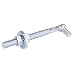 ProSource LR085 Bolt Hook, 5/8 in Thread, 5-1/8 in L Thread, 7 in L, Steel, Zinc-Plated 