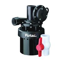 Flotec FPUS1860A Automatic Utility Sink Pump, 1-Phase, 2.2 A, 115 V, 0.33 hp, 1-1/4 in Outlet, 31 gpm, Thermoplastic 