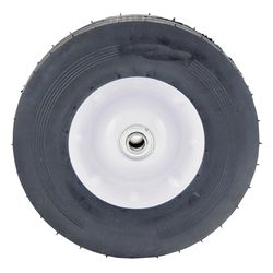 ARNOLD WB-436 Wheelbarrow Wheel, 400 x 6 in Tire, 14 in Dia Tire, Ribbed Tread, 3 in L Hub 