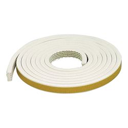 M-D 63669 Weatherstrip Tape, 19/32 in W, 10 ft L, EPDM Rubber, White 